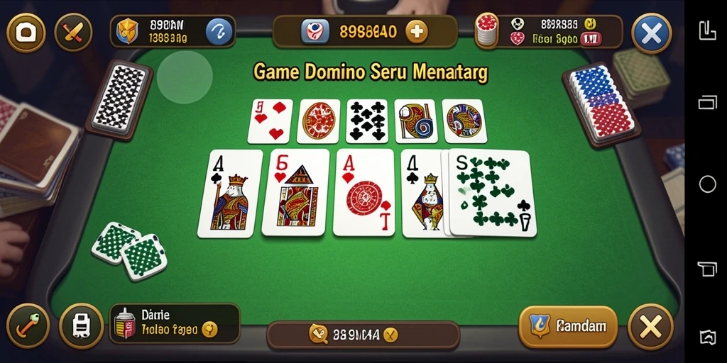 Tampilan gameplay seru di 898A dengan aksi Domino.