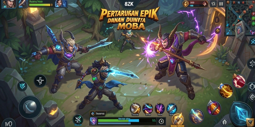 Gameplay seru dan intens dalam 8ZK yang penuh strategi.