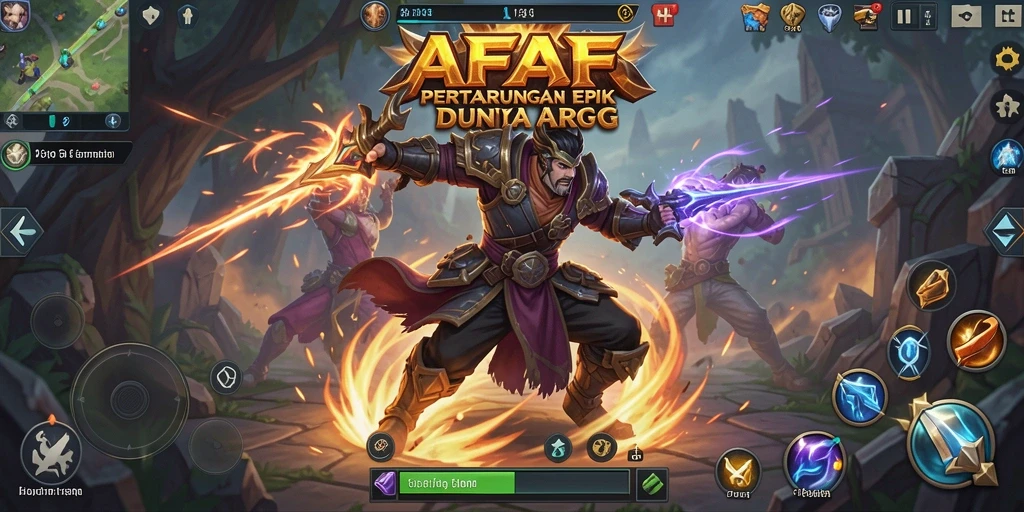 Tangkapan layar gameplay AFAF yang menunjukkan pertarungan epik di dunia ARPG.