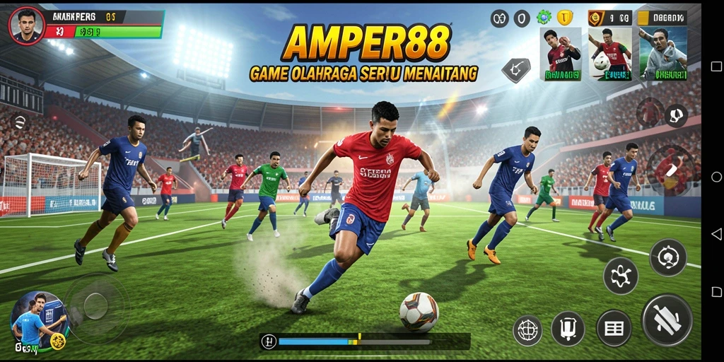 Tampilan utama AMPER88 menampilkan aksi olahraga yang mendebarkan.