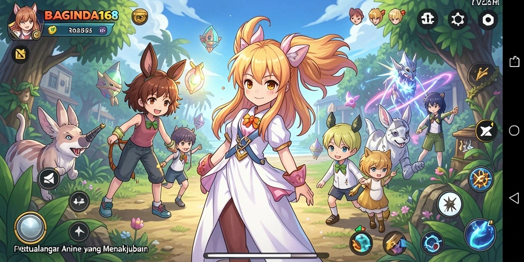 Tampilan gameplay menarik dengan karakter Anime yang dinamis.