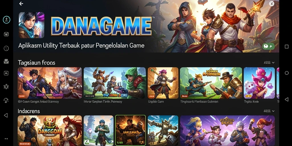 Tampilan UI intuitif dari DANAGAME untuk pengelolaan permainan.