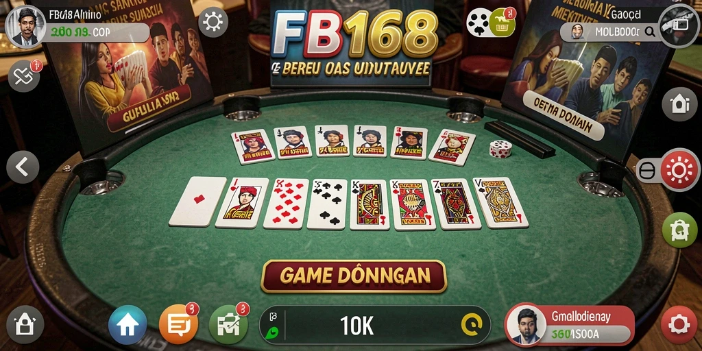 Screenshot gameplay FB168 dengan aksi seru dalam permainan Domino.