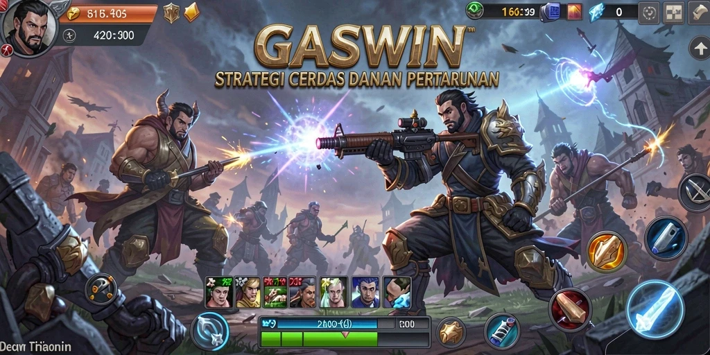 Tampilan gameplay GASWIN yang menarik dan strategis.