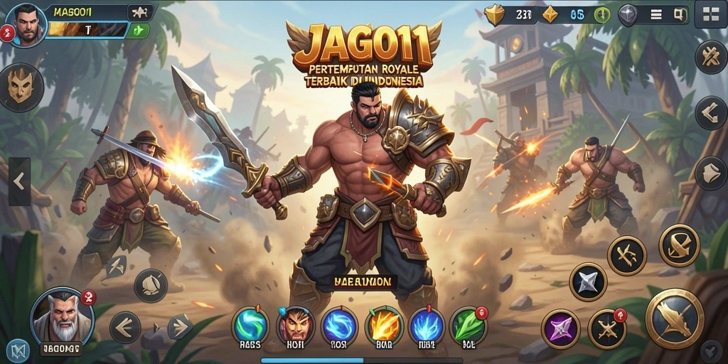 Skrinsut JAGO11 menunjukkan aksi pertempuran seru di dunia Battle Royale.