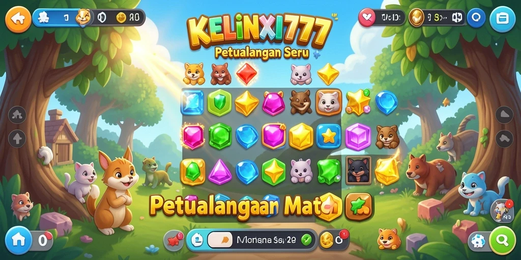 Gameplay seru KELINCI777 yang menantang di level Match-3.