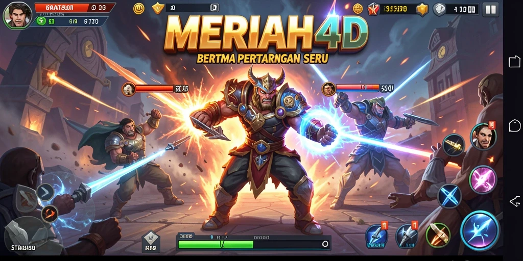 Tampilan gameplay menarik dari MERIAH4D menunjukkan strategi dan pertarungan seru.
