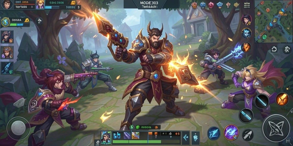 Screenshot gameplay <strong>MODE303</strong> menampilkan aksi menegangkan di arena pertempuran.