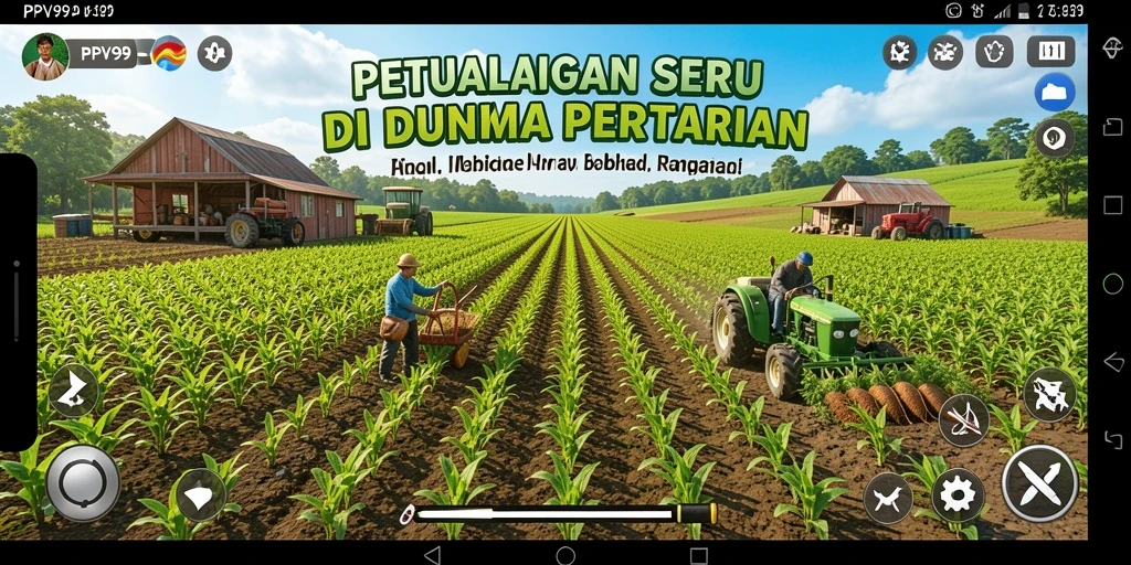 Tampilan screenshot gameplay PPV99 menampilkan aktivitas bertani yang seru.