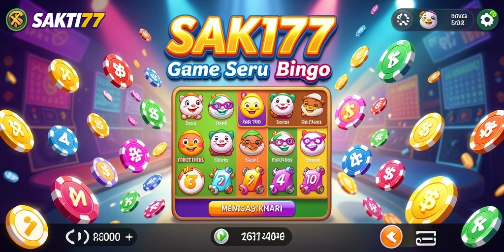 Screenshot menunjukkan gameplay seru SAKTI77 dengan pemain sedang bermain Bingo.
