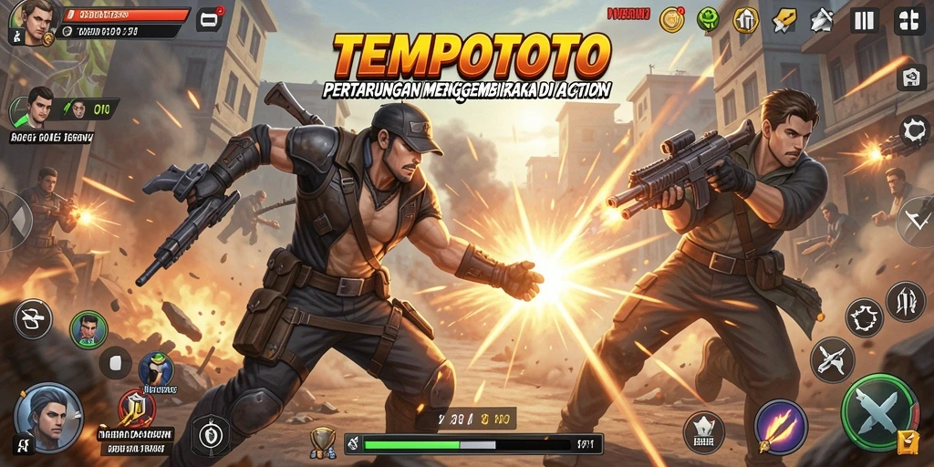 Screenshot gameplay TEMPOTOTO menampilkan aksi seru dan intens.
