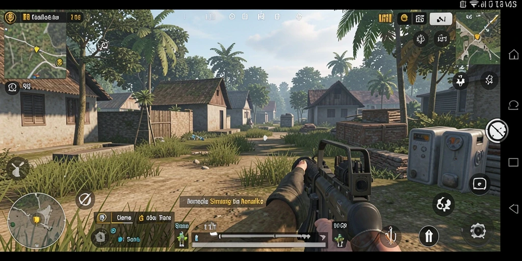 Tangkapan layar gameplay V07 yang menampilkan dunia simulasi yang realistis.