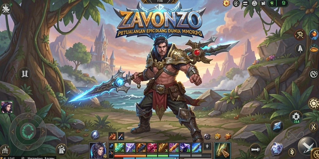 Gameplay mendebarkan di dunia fantasi ZAVONZO.